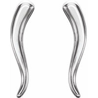 Sterling Silver Horn Earrings 2