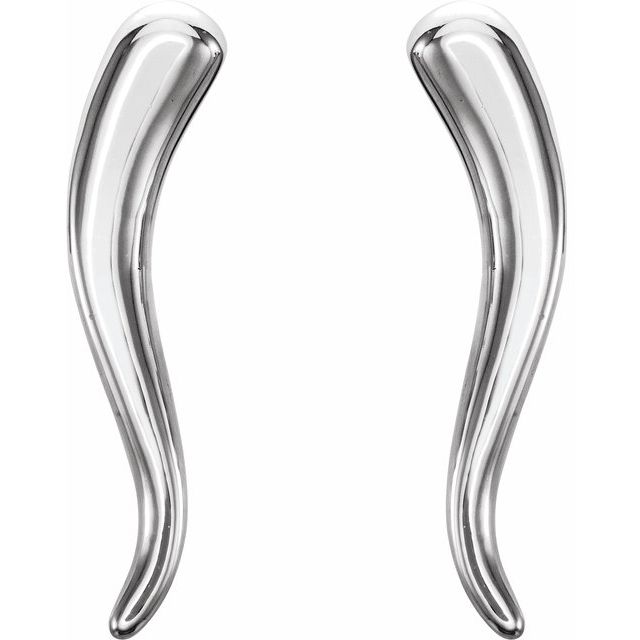 Sterling Silver Horn Earrings 2