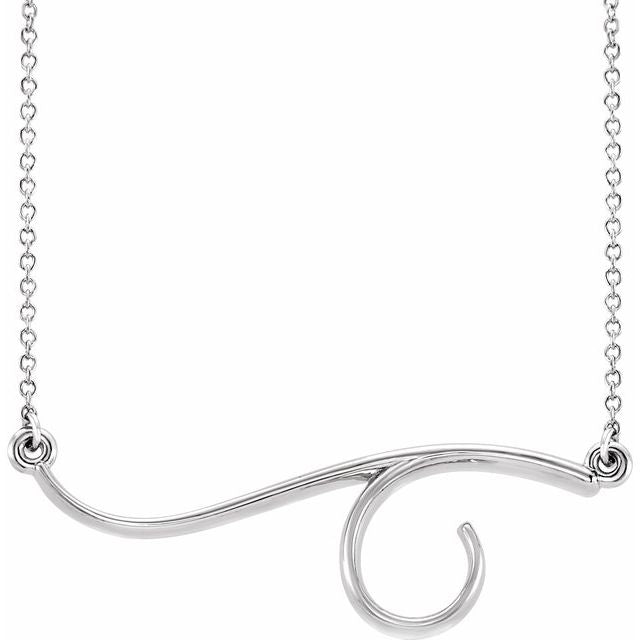 14K White Freeform Bar 16" Necklace 1