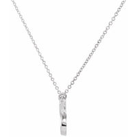 14K White Freeform Bar 16" Necklace 2