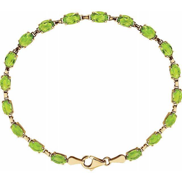 14K Yellow Peridot 7.25" Bracelet 1