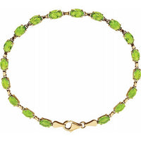 14K Yellow Peridot 7.25" Bracelet 1