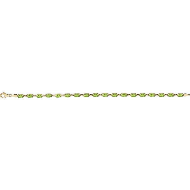 14K Yellow Peridot 7.25" Bracelet 2