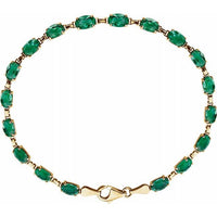 14K Yellow Lab-Grown Emerald 7.25" Bracelet 1