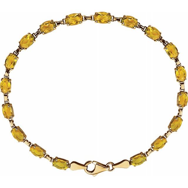 14K Yellow Citrine 7.25" Bracelet 1