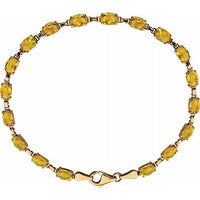 14K Yellow Citrine 7.25" Bracelet 1