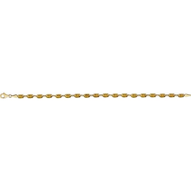 14K Yellow Citrine 7.25" Bracelet 2