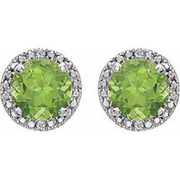 Sterling Silver Peridot & .01 CTW Diamond Earrings 2