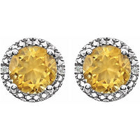 Sterling Silver Citrine & .01 CTW Diamond Earrings 2