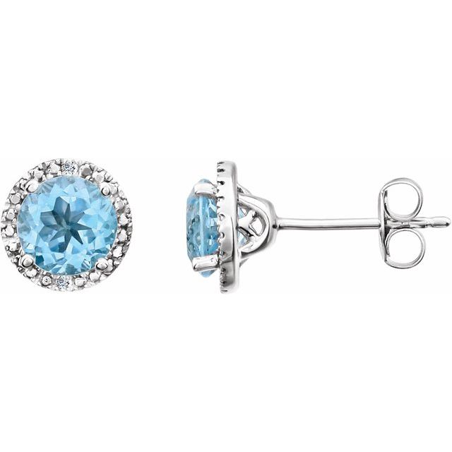 Sterling Silver Sky Blue Topaz & .01 CTW Diamond Earrings 1