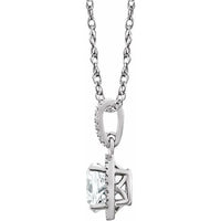 Sterling Silver Lab-Grown White Sapphire & .01 CTW Diamond 18" Necklace 2