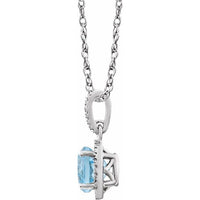 Sterling Silver Sky Blue Topaz & .01 CTW Diamond 18" Necklace 2