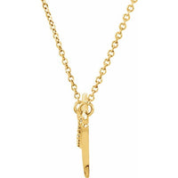 14K Yellow 1/8 CTW Diamond Freeform Bar 18" Necklace 2