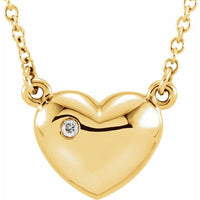 14K Yellow .01 CTW Diamond Heart 16.5" Necklace 1