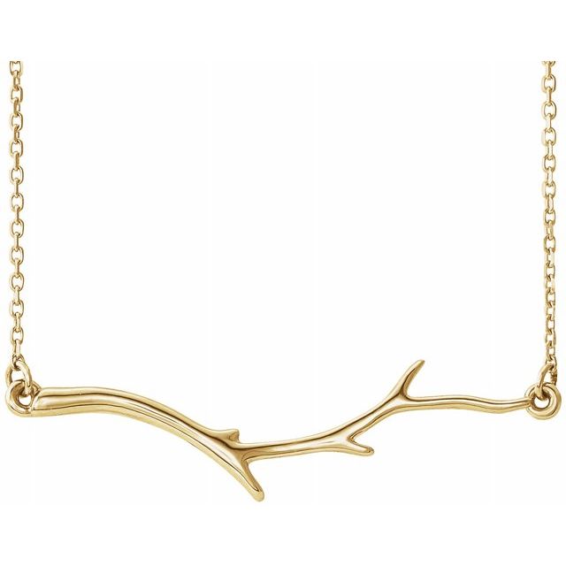 14K Yellow Branch Bar 16-18" Necklace 1