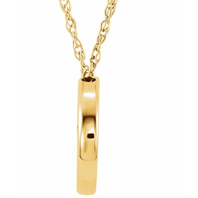 14K Yellow 13 mm Circle 18" Necklace 2