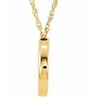 14K Yellow 13 mm Circle 18" Necklace 2