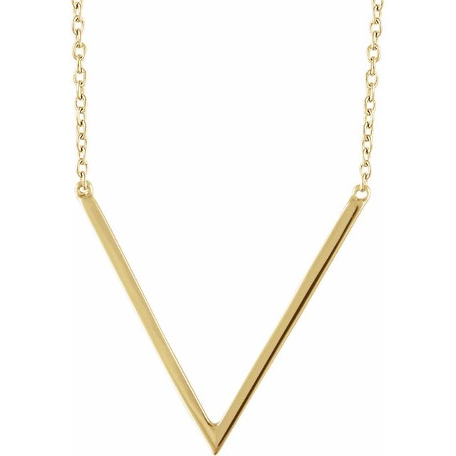 14K Yellow "V" 16-18" Necklace 1