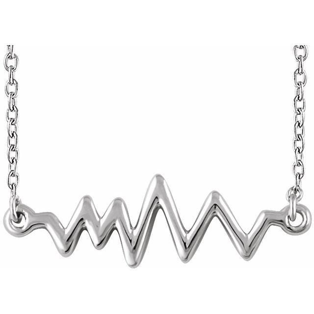 Sterling Silver Heartbeat 16-18" Necklace 1
