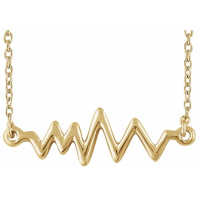 14K Yellow Heartbeat 16-18" Necklace 1