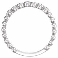 14K White Natural Aquamarine Stackable Ring