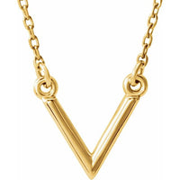 14K Yellow "V" 16.5" Necklace 1