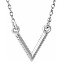 Sterling Silver "V" 16.5" Necklace 1