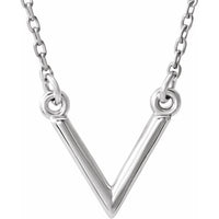 14K White "V" 16.5" Necklace 1