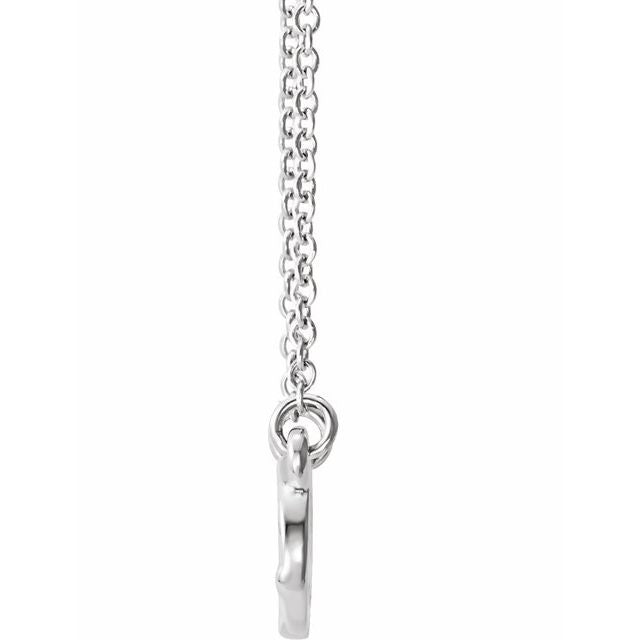 14K White Infinity-Inspired Knot Design 18" Necklace 2