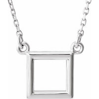 14K White Square 16.5" Necklace 1