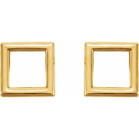 14K Yellow Square Earrings 2