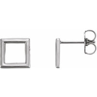 Sterling Silver Square Earrings 1