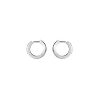 14K White 1/10 CTW Diamond Hoop Earrings 2