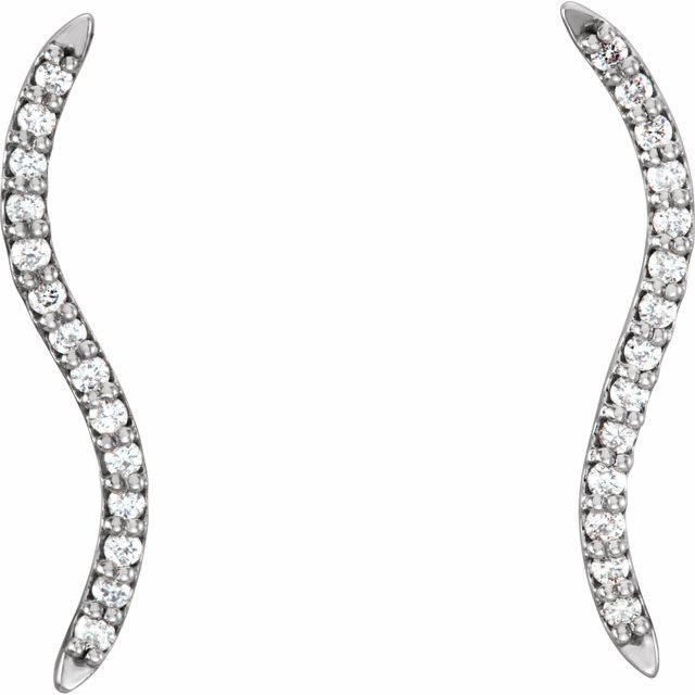 14K White 1/6 CTW Diamond Ear Climbers 2