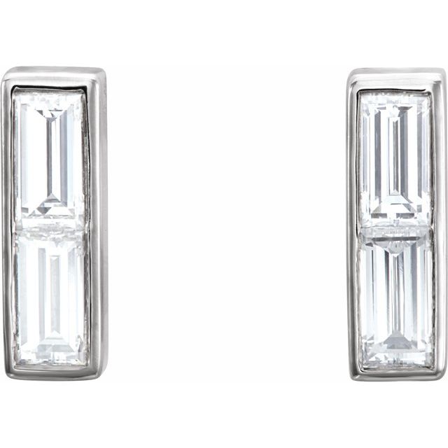 14K White 1/2 CTW Diamond Earrings 2