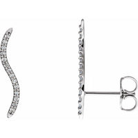 14K White 1/6 CTW Diamond Ear Climbers 1