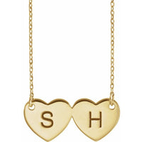 Sterling Silver Double Heart 17" Necklace 1