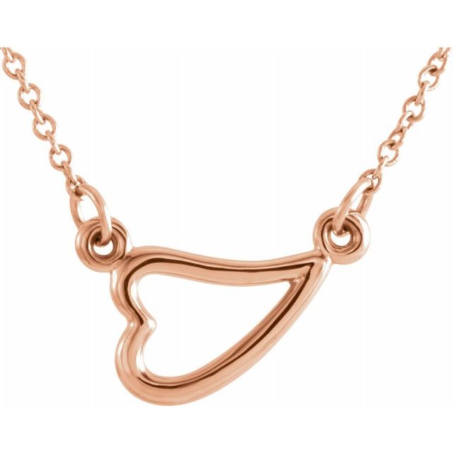 14K Rose Heart 16-18" Necklace 1