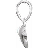 Sterling Silver Freshwater Cultured Pearl Heart Pendant 2