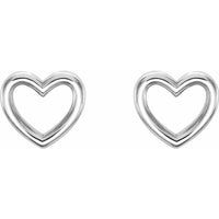 Platinum 8.7x8 mm Heart Earrings 2