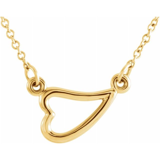 14K Yellow Heart 16-18" Necklace 1