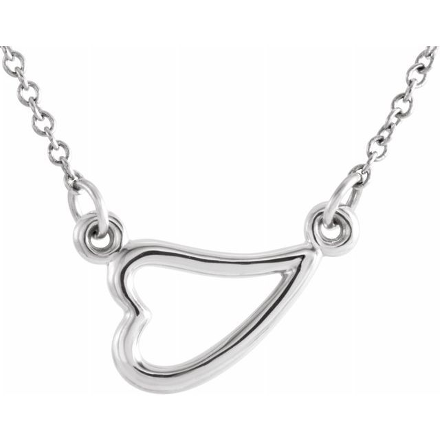 Sterling Silver Heart 16-18" Necklace 1