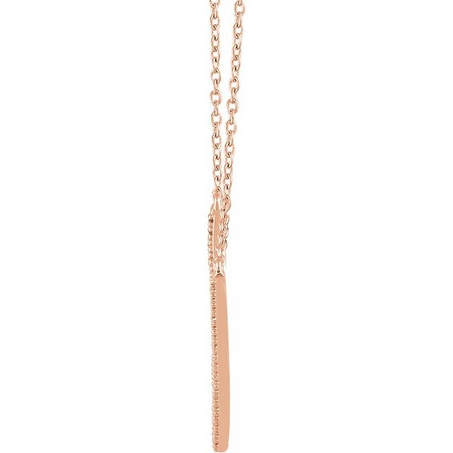 14K Rose 1/6 CTW Diamond "V" 16-18" Necklace 2