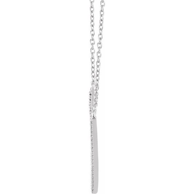 14K White 1/6 CTW Diamond "V" 16-18" Necklace 2