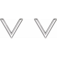 Sterling Silver "V" Earrings 2
