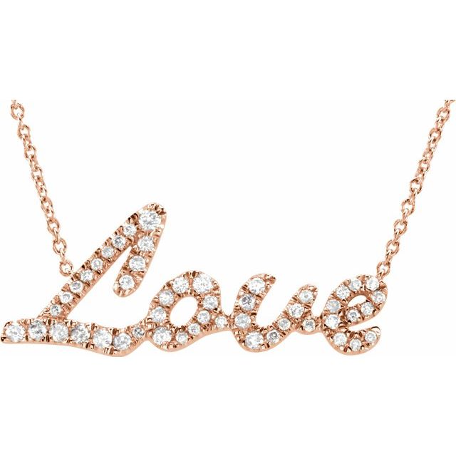 14K Rose 1/4 CTW Diamond 18" Necklace 1