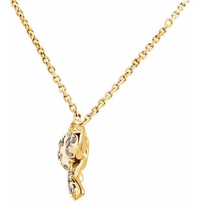 14K Yellow 1/6 CTW Diamond Bow 18" Necklace 2