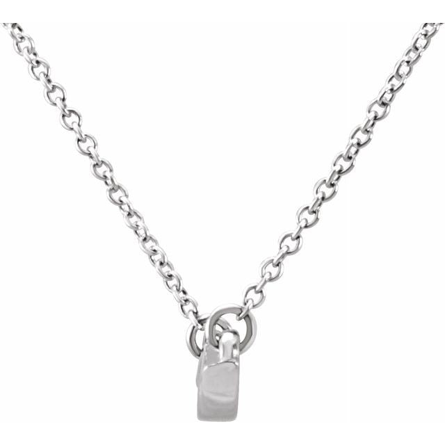 14K White Freeform Bar 17.44" Necklace 2