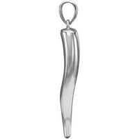 14K White Gold 36.6x8.7 mm Italian Horn Pendant