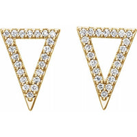 14K Yellow 1/5 CTW Diamond Triangle Earrings 2